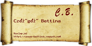 Czégé Bettina névjegykártya